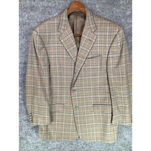 Hickey Freeman 42L 3-Roll-2 Wool Glen Plaid Blazer Made in USA Canvassed Jacket